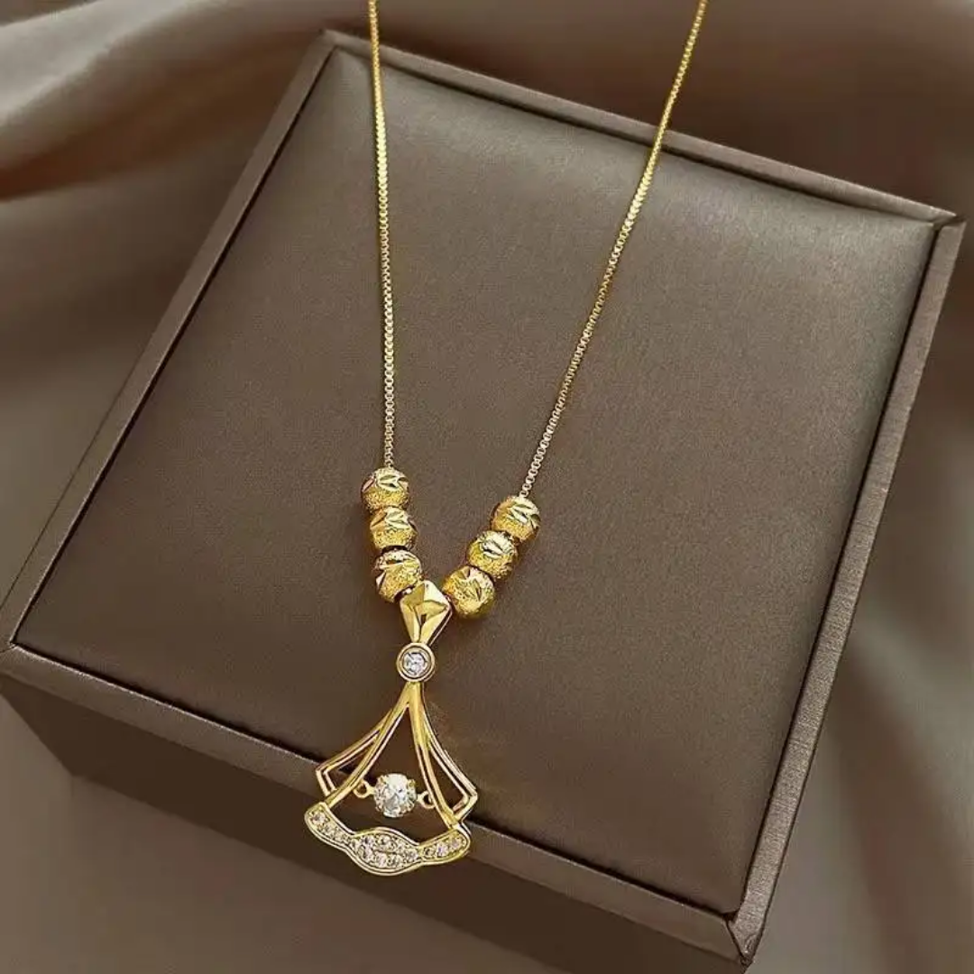 Pearl Heart Pendant 18k Gold Plated Necklace-414